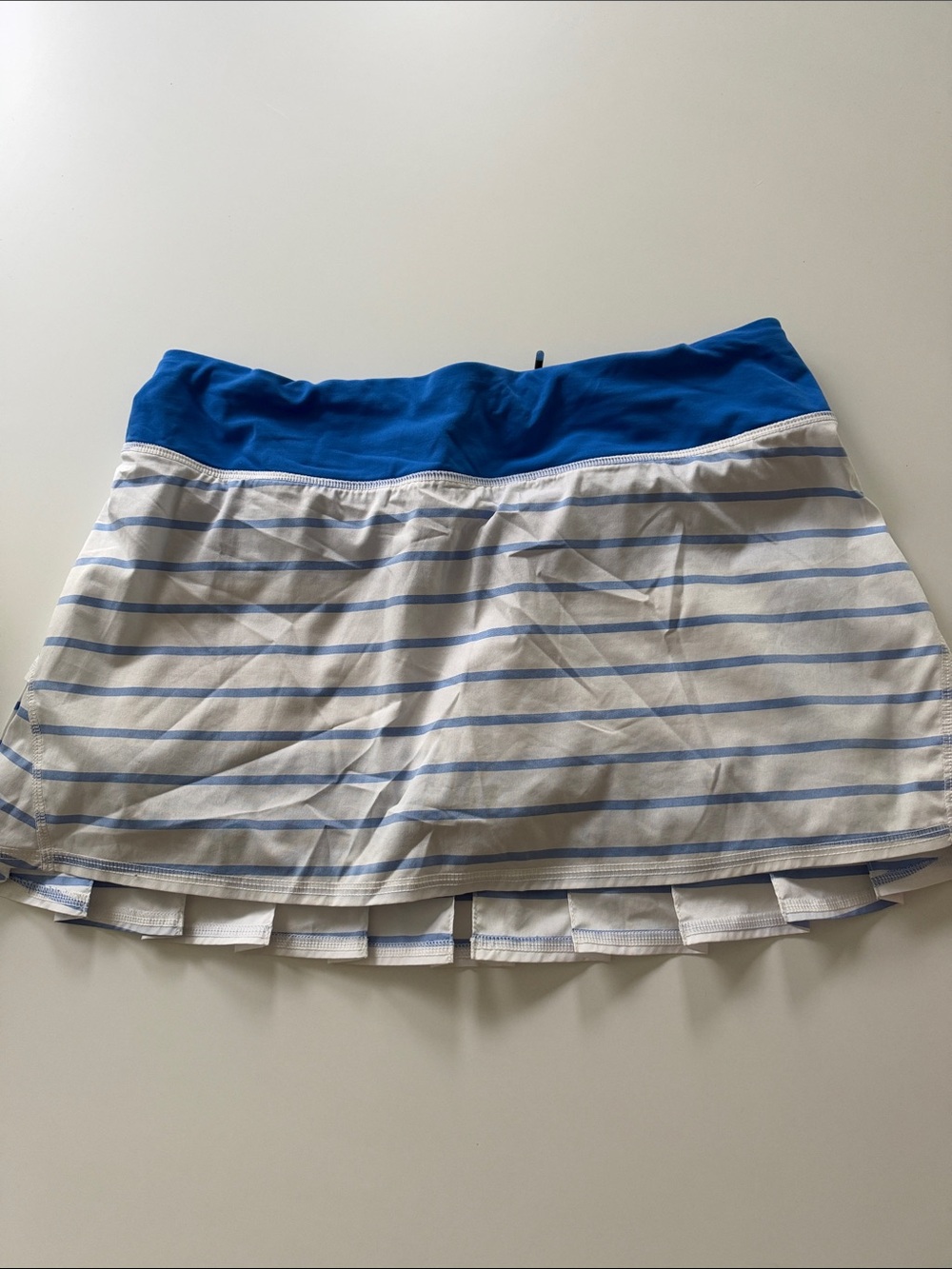 lululemon athletica White Skirt with Blue Waistband and stripes